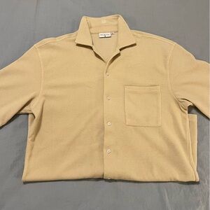 NAMICA‎ Beige Waffle Knit Button-Up Shirt – Size XL – 100% Cotton